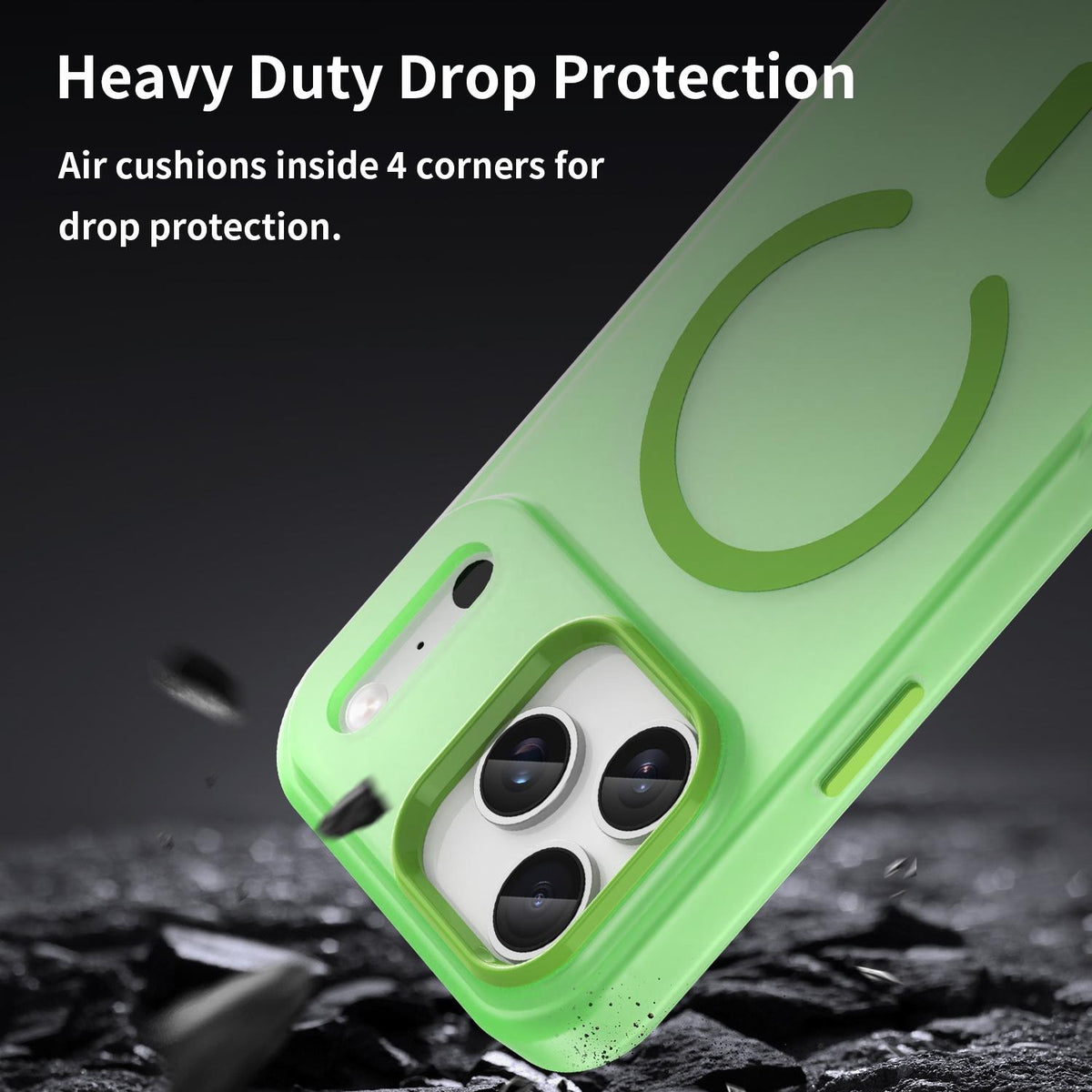 For iPhone 18 Pro Max MagSafe Frosted Translucent TPU + PC Full Coverage Phone Case - Green - EDA006083729F