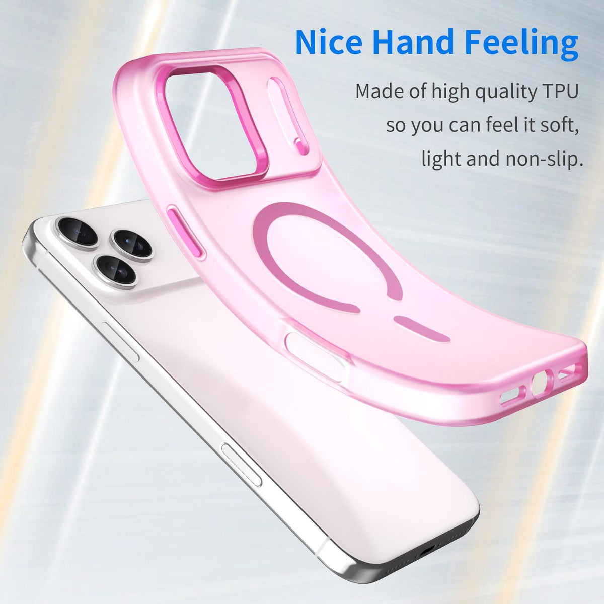 For iPhone 18 Pro Max MagSafe Frosted Translucent TPU + PC Full Coverage Phone Case - Pink - EDA006083729G