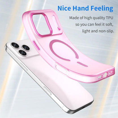 For iPhone 18 Pro Max MagSafe Frosted Translucent TPU + PC Full Coverage Phone Case - Pink - EDA006083729G