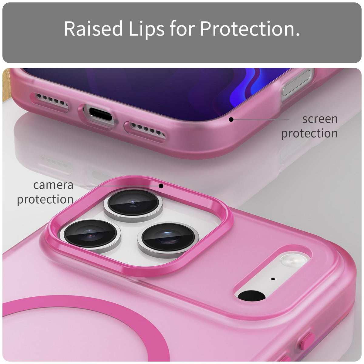 For iPhone 18 Pro Max MagSafe Frosted Translucent TPU + PC Full Coverage Phone Case - Pink - EDA006083729G