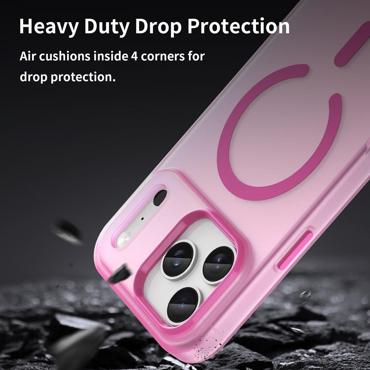 For iPhone 18 Pro Max MagSafe Frosted Translucent TPU + PC Full Coverage Phone Case - Pink - EDA006083729G