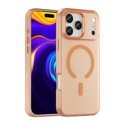 For iPhone 18 Pro Max MagSafe Frosted Translucent TPU + PC Full Coverage Phone Case - Orange - EDA006083729I