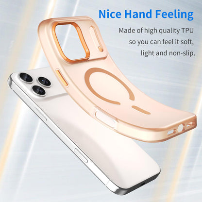 For iPhone 18 Pro Max MagSafe Frosted Translucent TPU + PC Full Coverage Phone Case - Orange - EDA006083729I