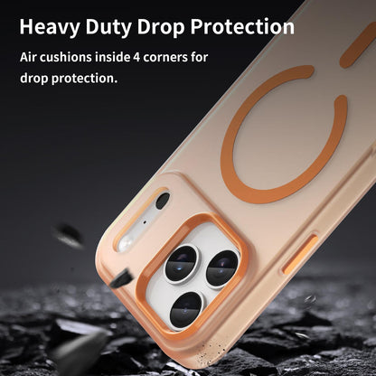 For iPhone 18 Pro Max MagSafe Frosted Translucent TPU + PC Full Coverage Phone Case - Orange - EDA006083729I