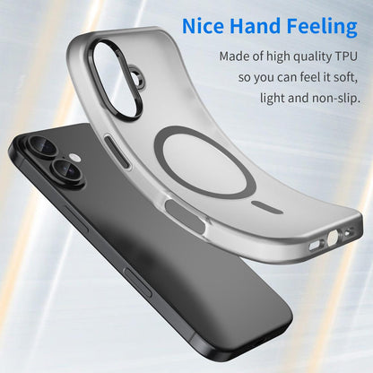 For iPhone 18 MagSafe Frosted Translucent TPU + PC Full Coverage Phone Case - Black - EDA006083730A