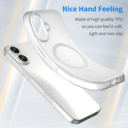 For iPhone 18 MagSafe Frosted Translucent TPU + PC Full Coverage Phone Case - White - EDA006083730B