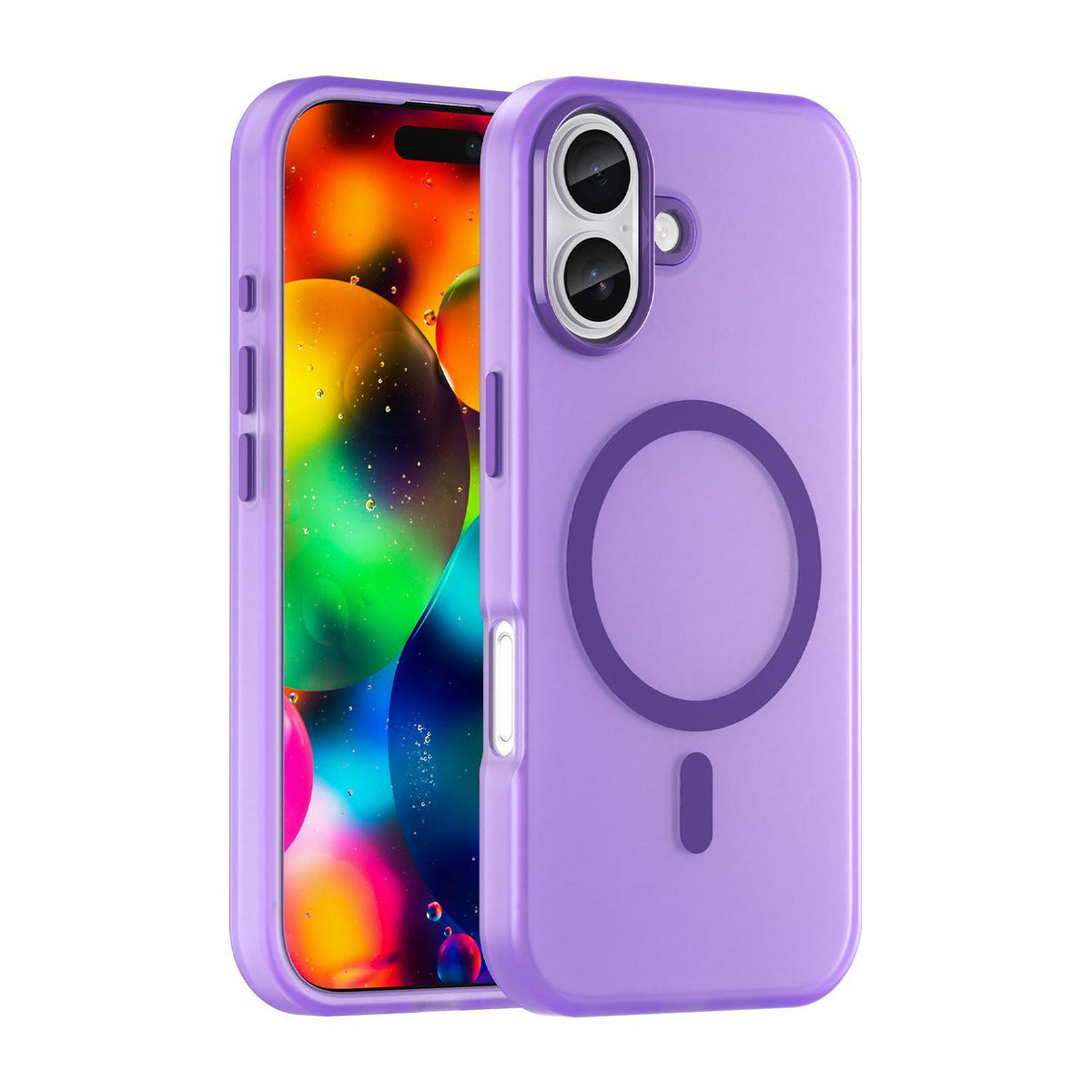 For iPhone 18 MagSafe Frosted Translucent TPU + PC Full Coverage Phone Case - Dark Purple - EDA006083730D