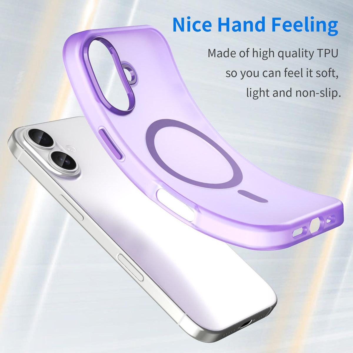 For iPhone 18 MagSafe Frosted Translucent TPU + PC Full Coverage Phone Case - Dark Purple - EDA006083730D