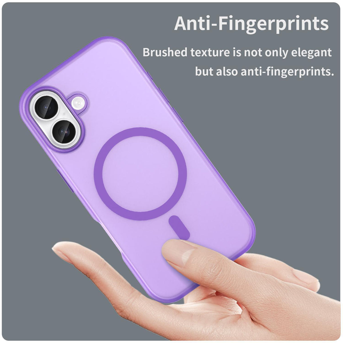 For iPhone 18 MagSafe Frosted Translucent TPU + PC Full Coverage Phone Case - Dark Purple - EDA006083730D