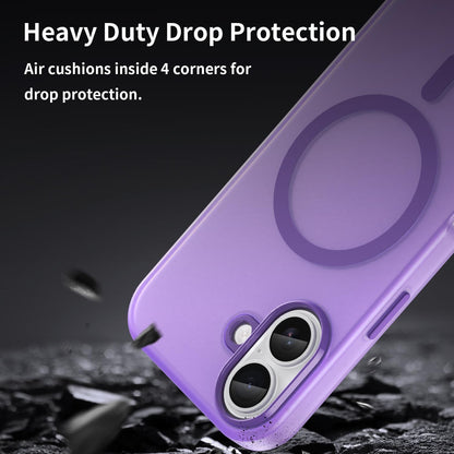 For iPhone 18 MagSafe Frosted Translucent TPU + PC Full Coverage Phone Case - Dark Purple - EDA006083730D