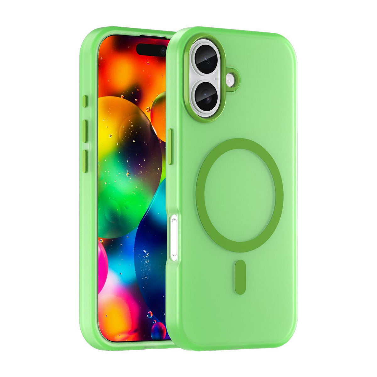 For iPhone 18 MagSafe Frosted Translucent TPU + PC Full Coverage Phone Case - Green - EDA006083730F