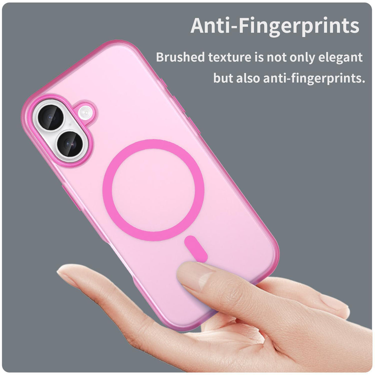 For iPhone 18 MagSafe Frosted Translucent TPU + PC Full Coverage Phone Case - Pink - EDA006083730G