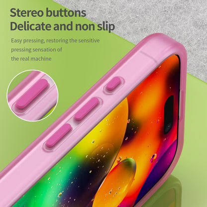 For iPhone 18 MagSafe Frosted Translucent TPU + PC Full Coverage Phone Case - Pink - EDA006083730G
