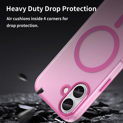 For iPhone 18 MagSafe Frosted Translucent TPU + PC Full Coverage Phone Case - Pink - EDA006083730G