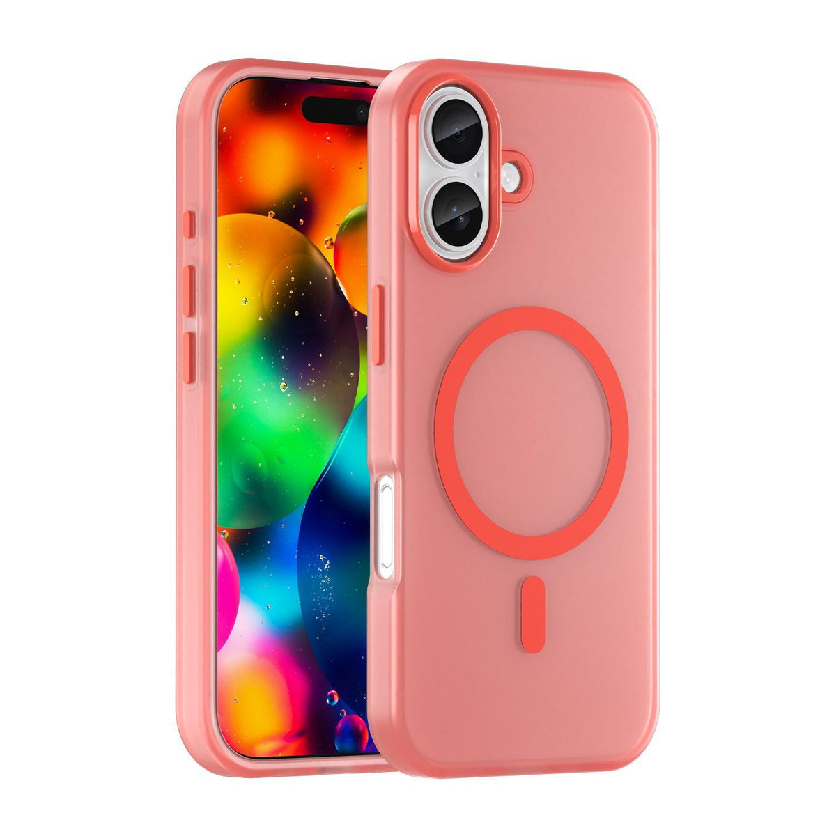 For iPhone 18 MagSafe Frosted Translucent TPU + PC Full Coverage Phone Case - Red - EDA006083730H