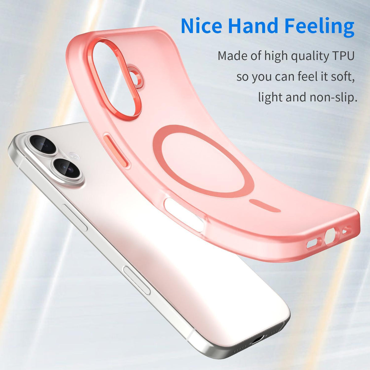 For iPhone 18 MagSafe Frosted Translucent TPU + PC Full Coverage Phone Case - Red - EDA006083730H