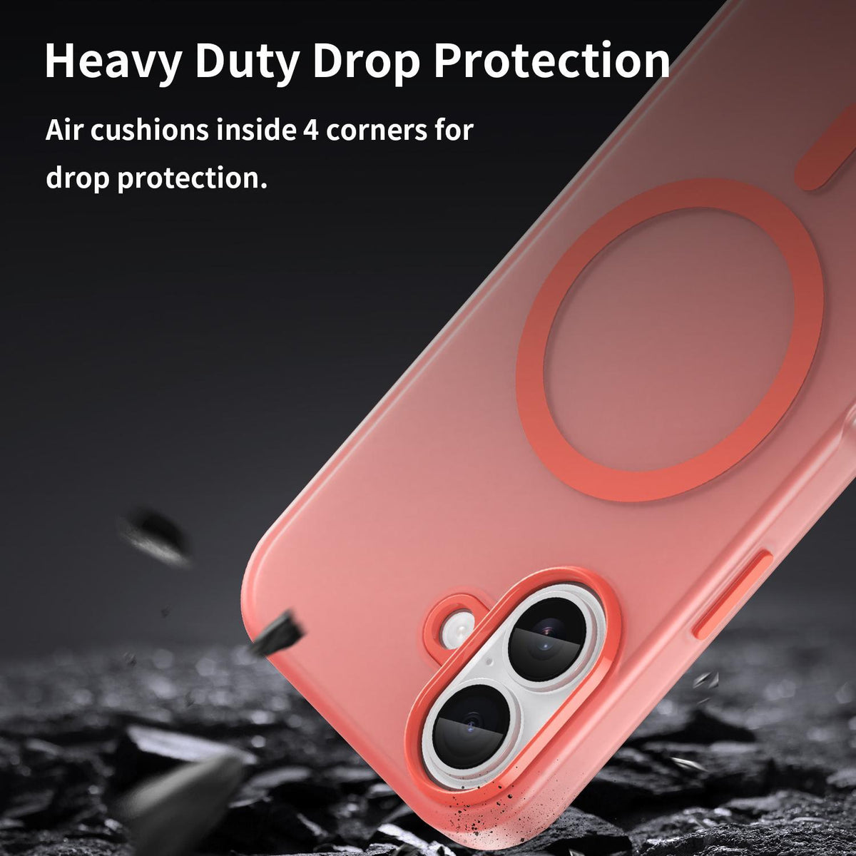 For iPhone 18 MagSafe Frosted Translucent TPU + PC Full Coverage Phone Case - Red - EDA006083730H