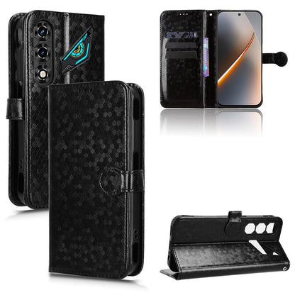 For ZTE nubia Neo 5 5G Honeycomb Dot Texture Leather Phone Case - Black - EDA006105340A