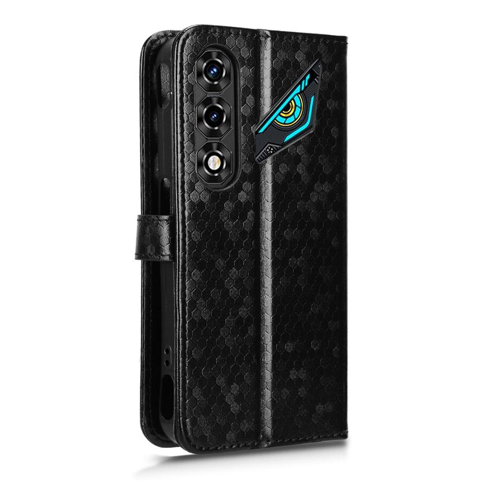 For ZTE nubia Neo 5 5G Honeycomb Dot Texture Leather Phone Case - Black - EDA006105340A