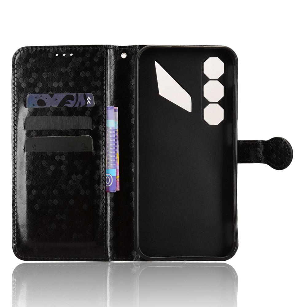 For ZTE nubia Neo 5 5G Honeycomb Dot Texture Leather Phone Case - Black - EDA006105340A