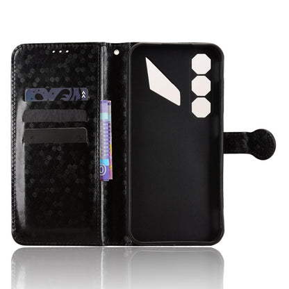For ZTE nubia Neo 5 5G Honeycomb Dot Texture Leather Phone Case - Black - EDA006105340A