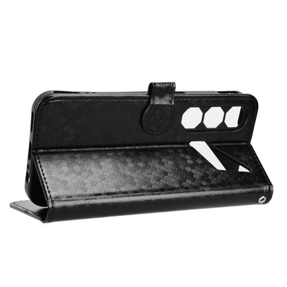 For ZTE nubia Neo 5 5G Honeycomb Dot Texture Leather Phone Case - Black - EDA006105340A