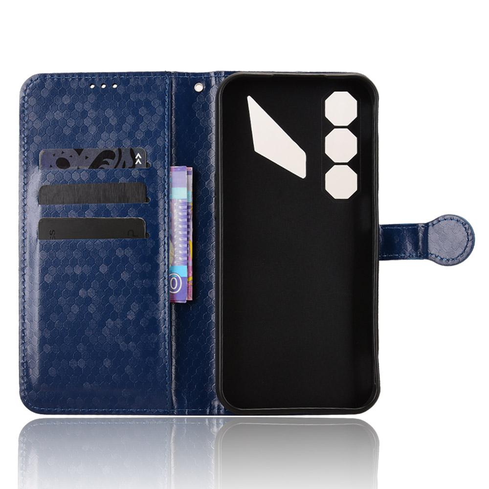 For ZTE nubia Neo 5 5G Honeycomb Dot Texture Leather Phone Case - Blue - EDA006105340C