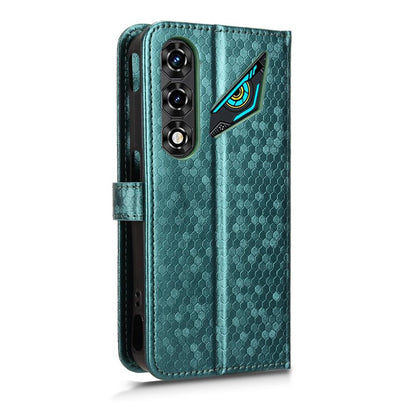 For ZTE nubia Neo 5 5G Honeycomb Dot Texture Leather Phone Case - Green - EDA006105340D
