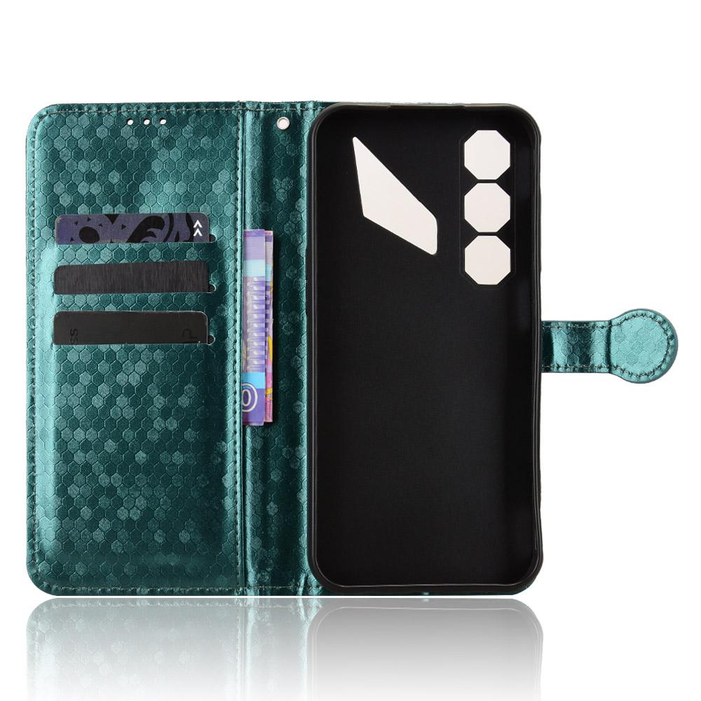 For ZTE nubia Neo 5 5G Honeycomb Dot Texture Leather Phone Case - Green - EDA006105340D