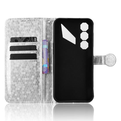 For ZTE nubia Neo 5 5G Honeycomb Dot Texture Leather Phone Case - Silver - EDA006105340E