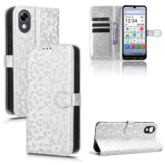 For ZTE Kantan Sumaho5 A601ZT Honeycomb Dot Texture Leather Phone Case - Silver - EDA006105341E