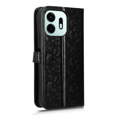 For OnePlus N6 4G Honeycomb Dot Texture Leather Phone Case - Black - EDA006105415A