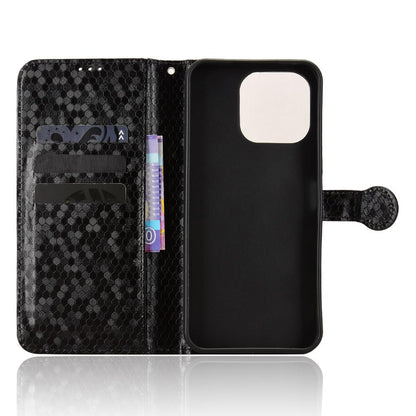 For OnePlus N6 4G Honeycomb Dot Texture Leather Phone Case - Black - EDA006105415A