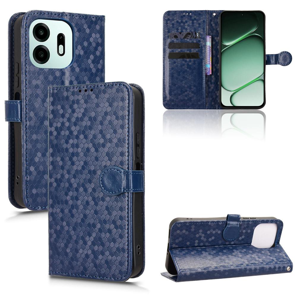 For OnePlus N6 4G Honeycomb Dot Texture Leather Phone Case - Blue - EDA006105415C