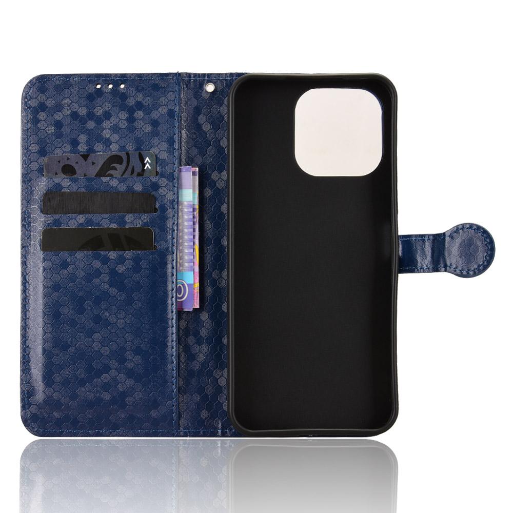 For OnePlus N6 4G Honeycomb Dot Texture Leather Phone Case - Blue - EDA006105415C