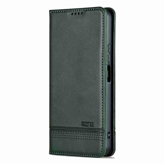For Galaxy A08 5G/A07 5G AZNS Magnetic Calf Texture Flip Leather Phone Case(Dark Green)