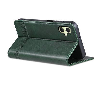 For Galaxy A08 5G/A07 5G AZNS Magnetic Calf Texture Flip Leather Phone Case(Dark Green)