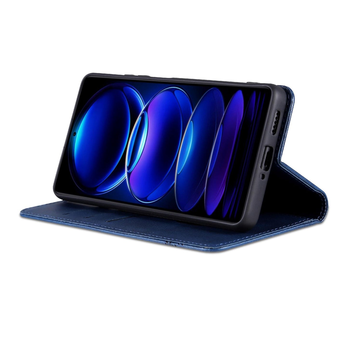For Galaxy A08 5G/A07 5G AZNS Magnetic Calf Texture Flip Leather Phone Case(Dark Blue)