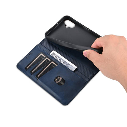 For Galaxy A08 5G/A07 5G AZNS Magnetic Calf Texture Flip Leather Phone Case(Dark Blue)