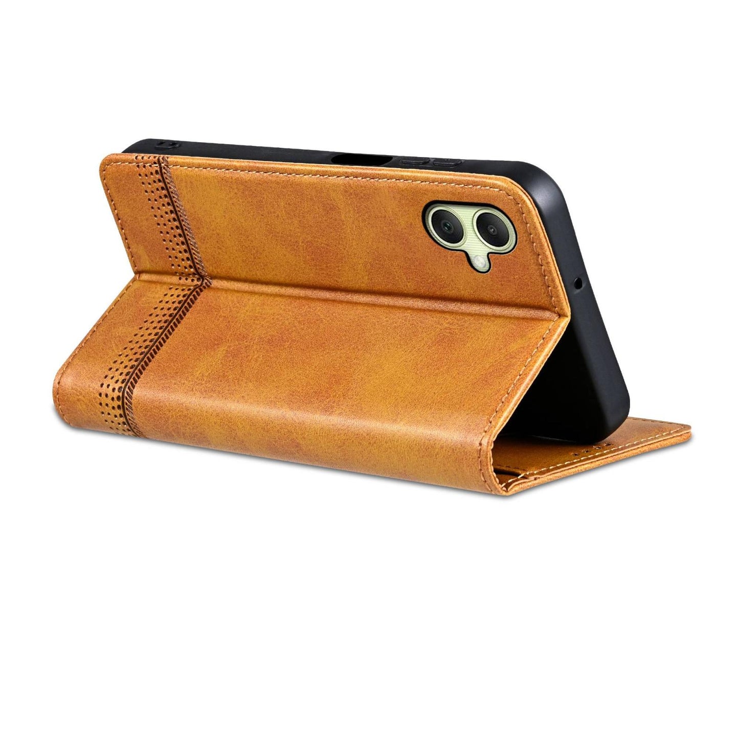 For Galaxy A08 5G/A07 5G AZNS Magnetic Calf Texture Flip Leather Phone Case(Light Brown)
