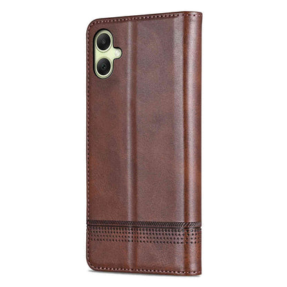 For Galaxy A08 5G/A07 5G AZNS Magnetic Calf Texture Flip Leather Phone Case(Dark Brown)