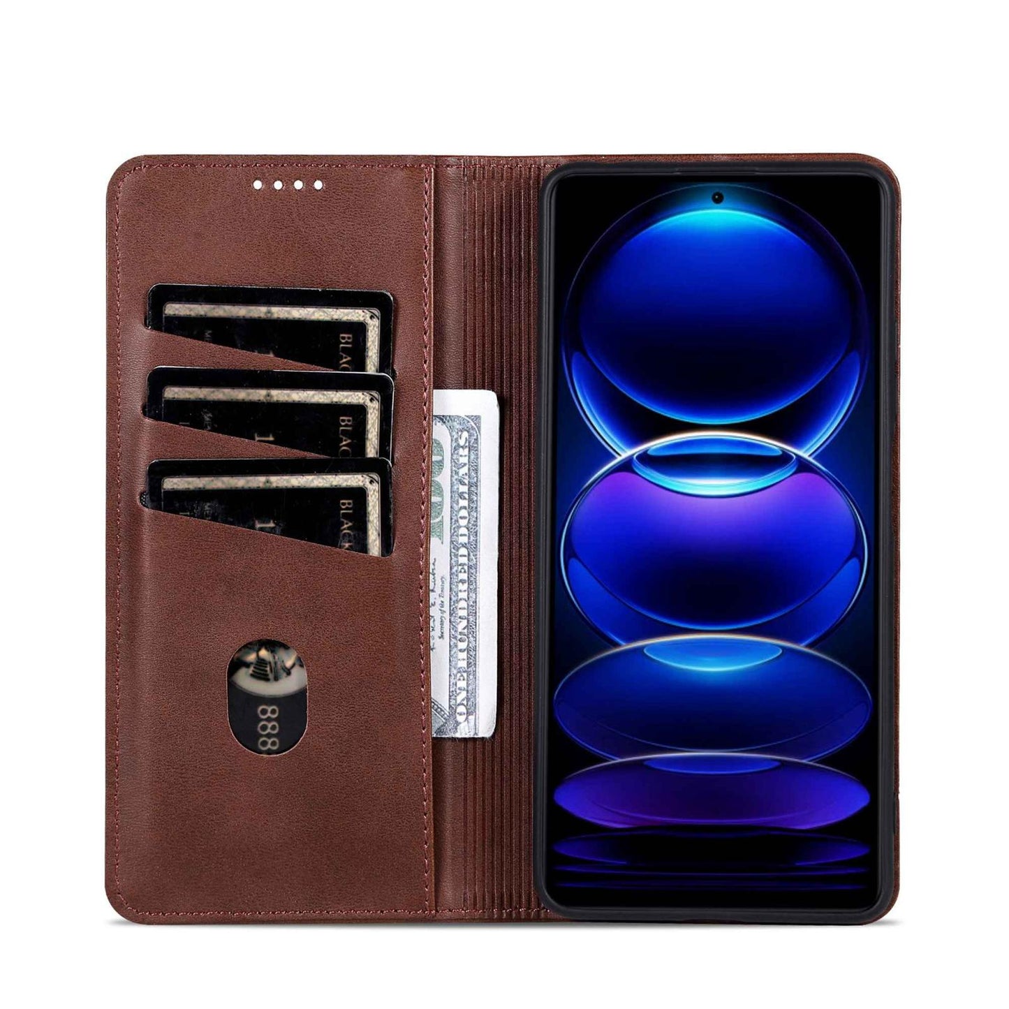 For Galaxy A08 5G/A07 5G AZNS Magnetic Calf Texture Flip Leather Phone Case(Dark Brown)