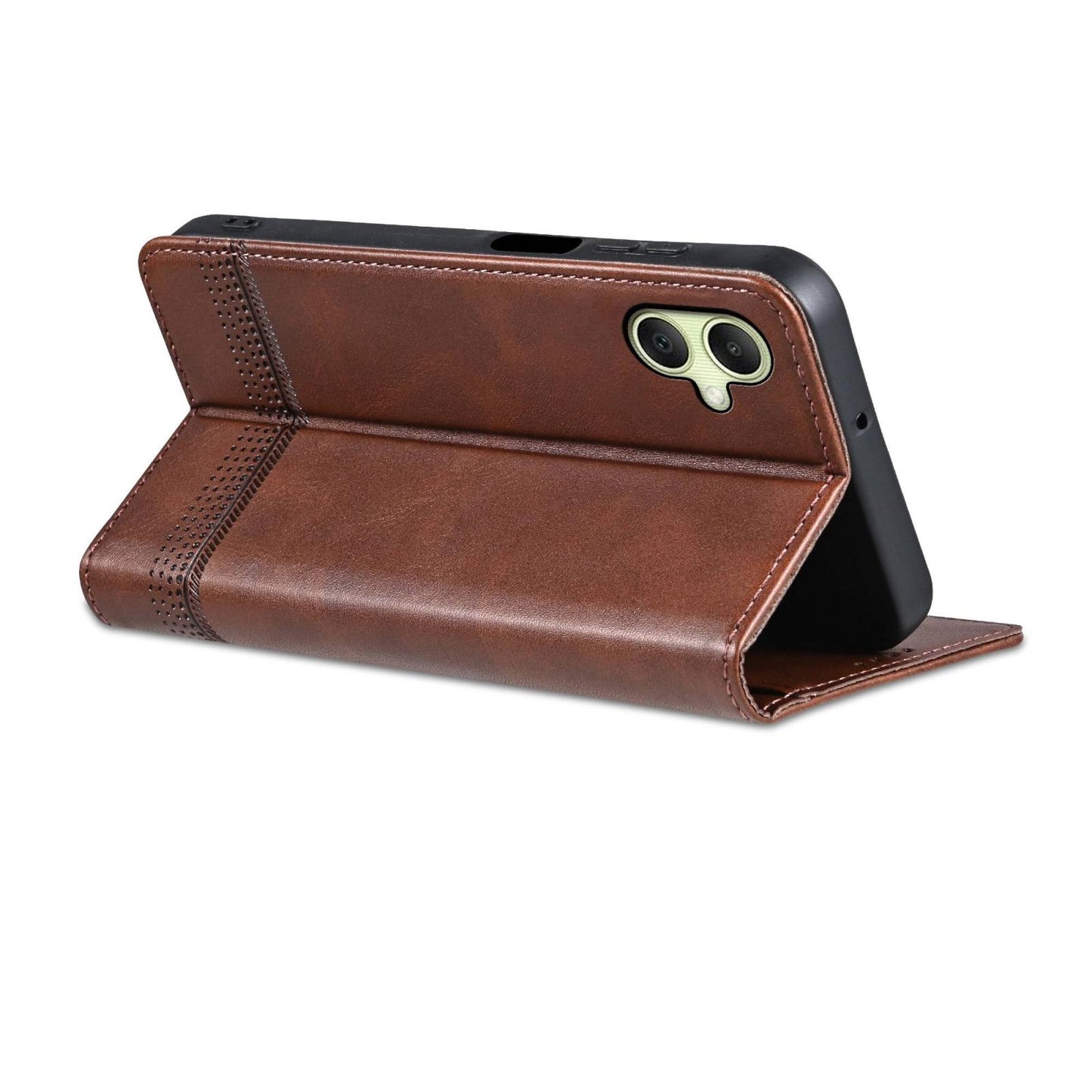 For Galaxy A08 5G/A07 5G AZNS Magnetic Calf Texture Flip Leather Phone Case(Dark Brown)