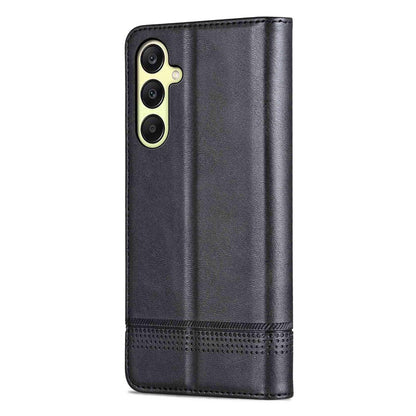For Galaxy A18 5G/A17 5G AZNS Magnetic Calf Texture Flip Leather Phone Case(Black)