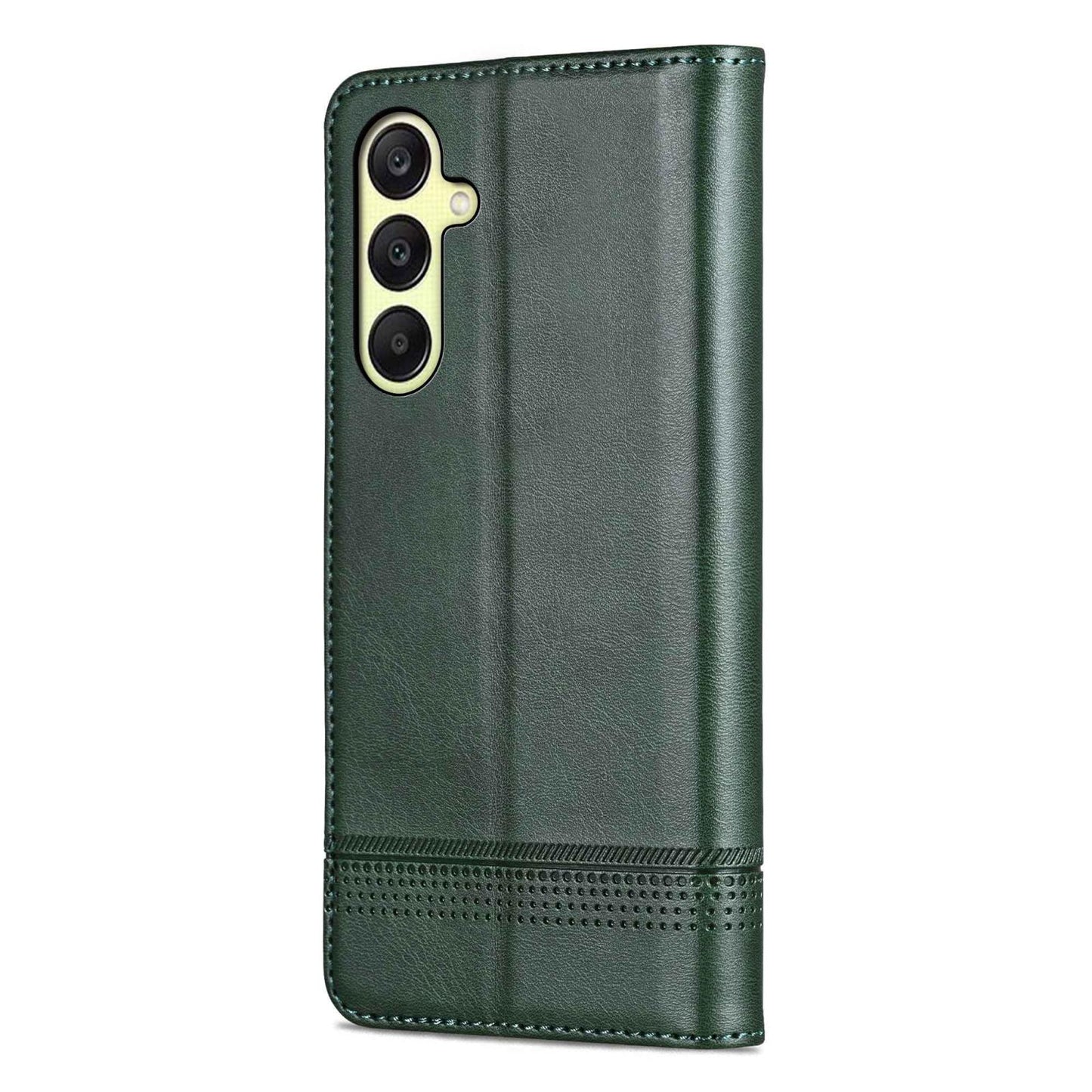 For Galaxy A18 5G/A17 5G AZNS Magnetic Calf Texture Flip Leather Phone Case(Dark Green)