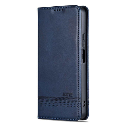 For Galaxy A18 5G/A17 5G AZNS Magnetic Calf Texture Flip Leather Phone Case(Dark Blue)