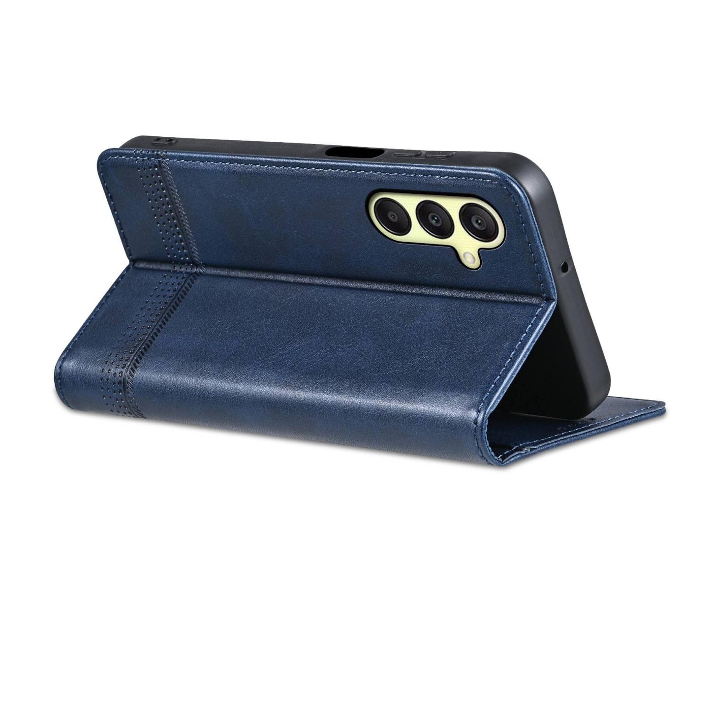For Galaxy A18 5G/A17 5G AZNS Magnetic Calf Texture Flip Leather Phone Case(Dark Blue)