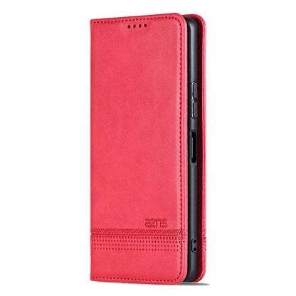 For Galaxy A27 5G AZNS Magnetic Calf Texture Flip Leather Phone Case(Red)