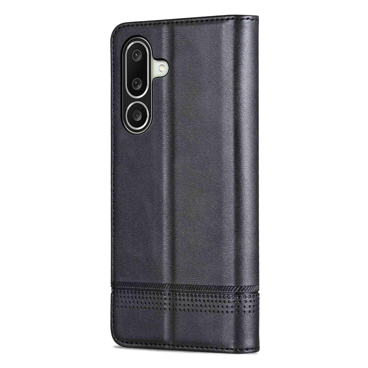 For Galaxy A27 5G AZNS Magnetic Calf Texture Flip Leather Phone Case(Black)