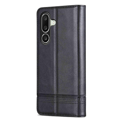 For Galaxy A27 5G AZNS Magnetic Calf Texture Flip Leather Phone Case(Black)